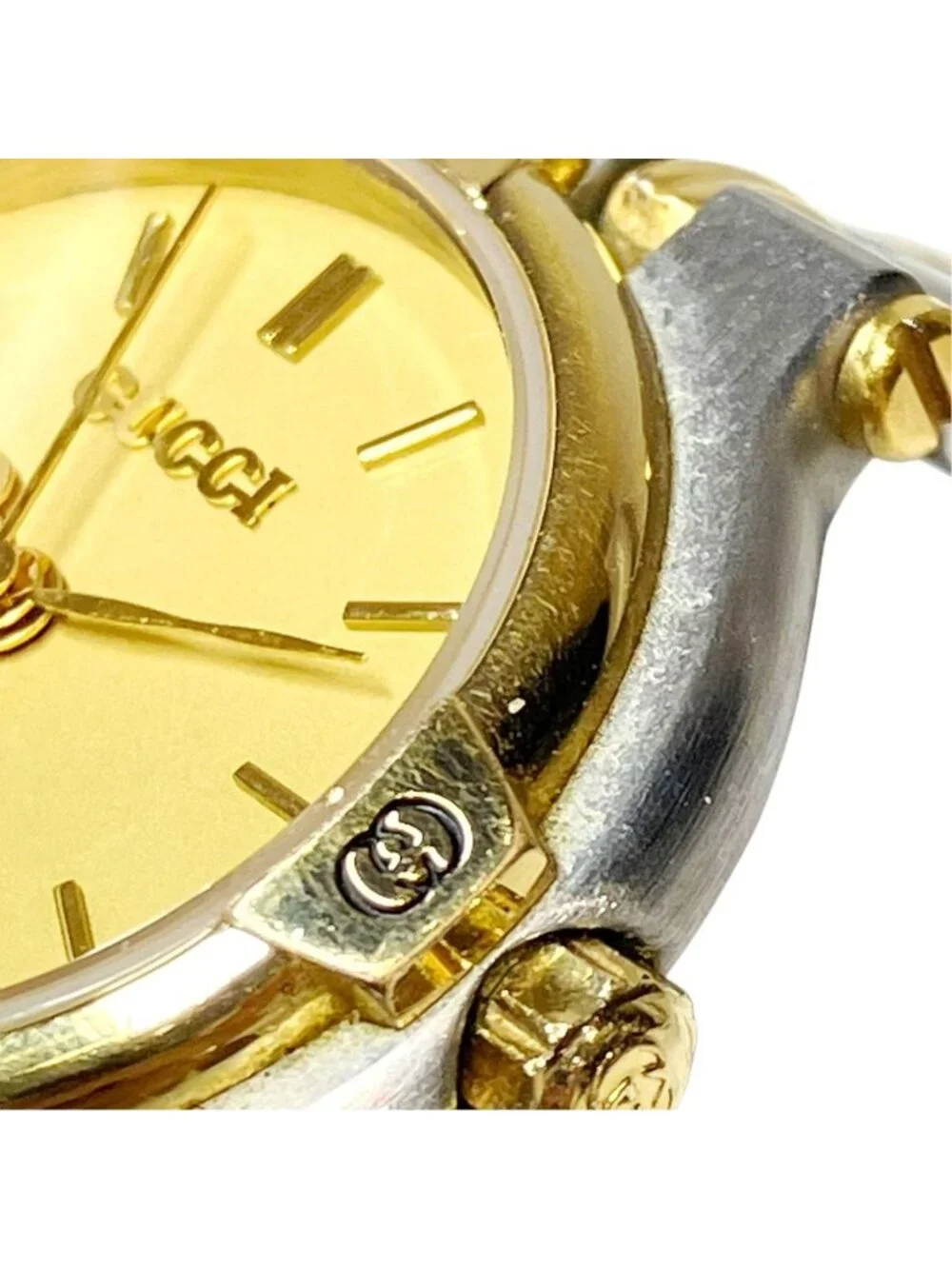 Gucci Watch SS Quartz Gold Dial